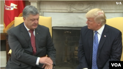 Президенты Украины Петр Порошенко и США Дональд Трамп