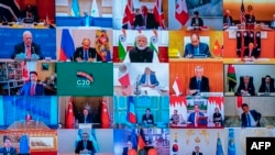 Видеоконференция с участием лидеров стран G20 по проблеме борьбы с эпидемией коронавируса, прошедшая в марте 2020 (архивное фото) 